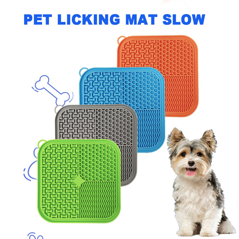 Suction lick mats in four colors with textured feeding surfaces