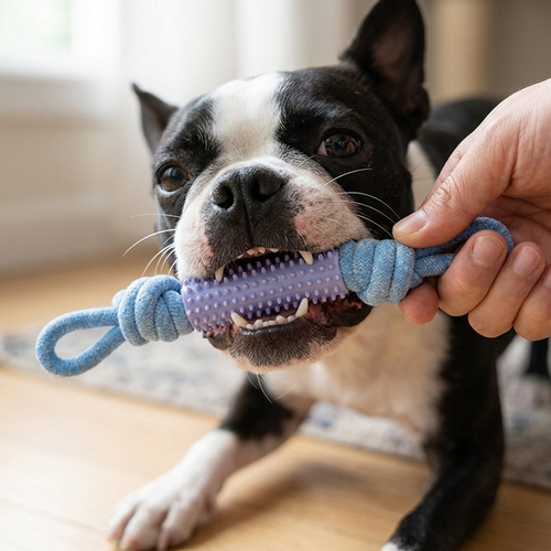 PUMIII LoopJoy Dual-Texture Dog Tug Toy