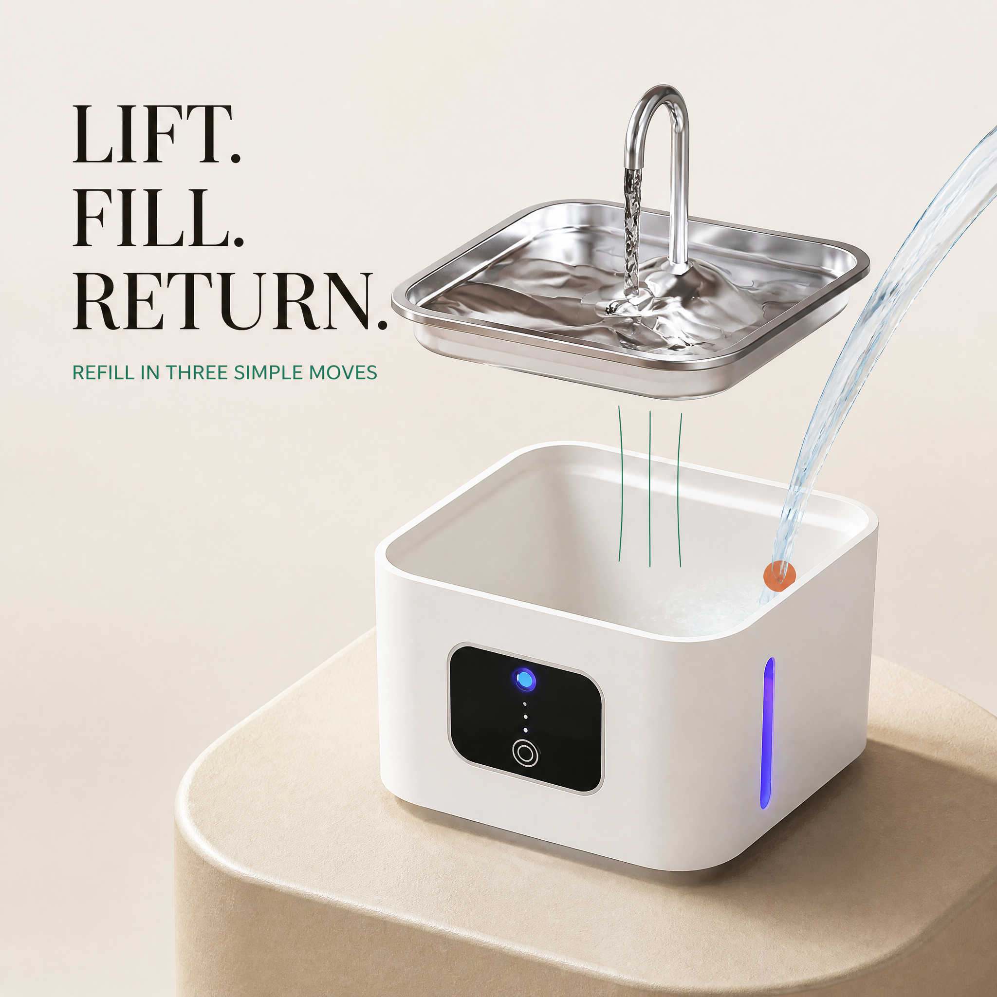 PUMIII RoamSip Cordless Cat Water Fountain