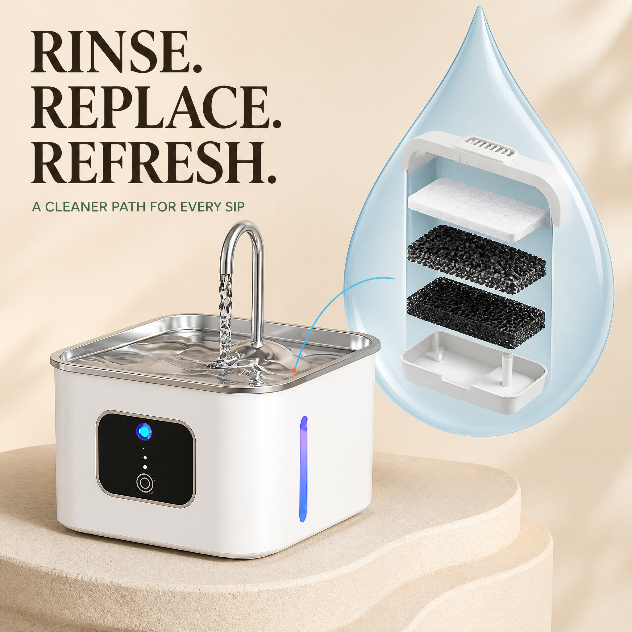 PUMIII RoamSip Cordless Cat Water Fountain
